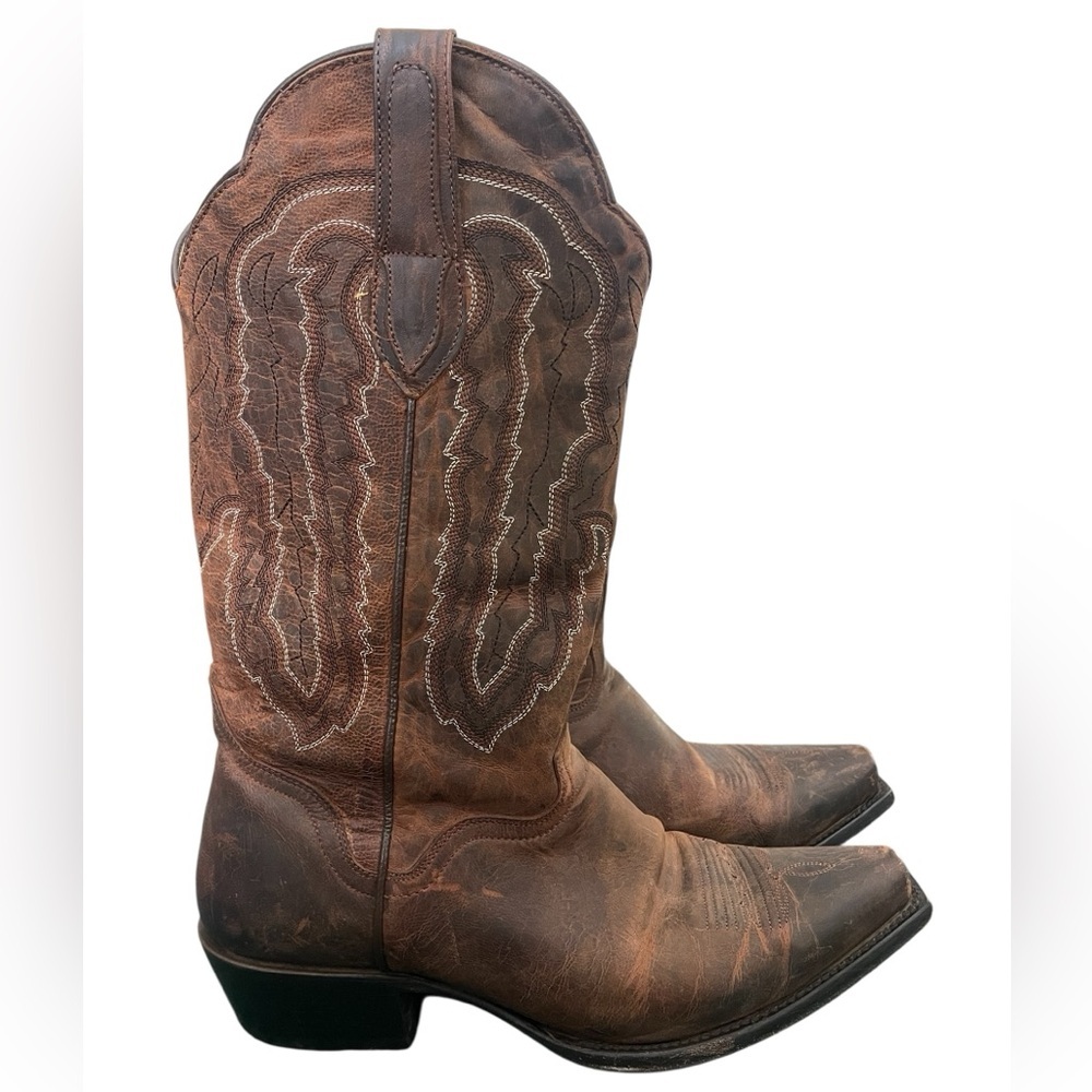 J.B Dillon Crazy Horse Goat R-Toe Men’s Brown Cowboy Boot